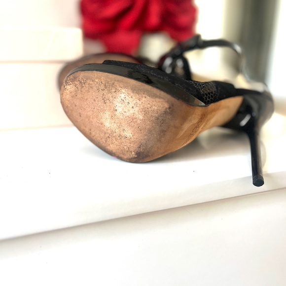 Jimmy Choo “Callie” patent leather fishnet stiletto booties with bows 37 (US 7) - Picture 10 of 10